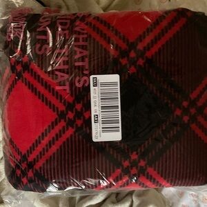 Victoria's Secret Bold Red and Black Checkered Throw